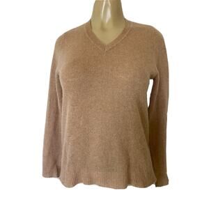 Oats Cashmere Debra Hayburn Top Pullover Sweater Knit Long Sleeve V Neck…